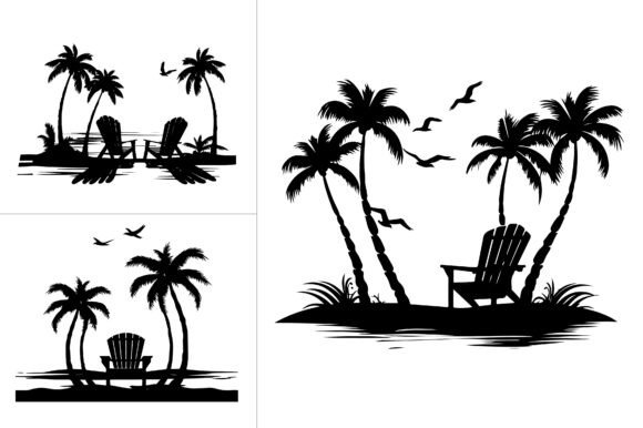 Beach Sunset Silhouette Vector Review