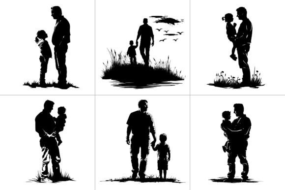 Dad Daughter Son Silhouette Vector Review