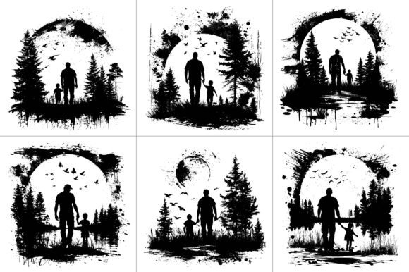 Dad Son Daughter Silhouette Clipart Review