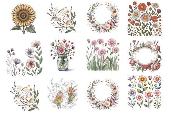 Floral Quote PNG Bundle Vintage Wildfl Review