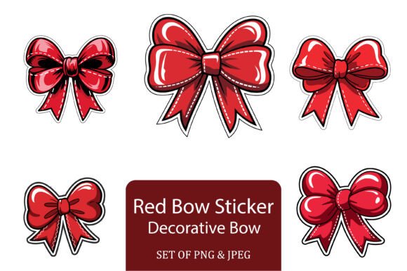Glossy Red Decorative Bow Stickers Review