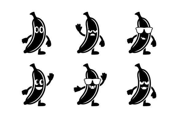 Kawaii Banana Character Emoji Set EPS Review