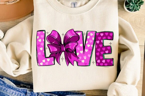 LOVE Coquette Bow Sublimation PNG