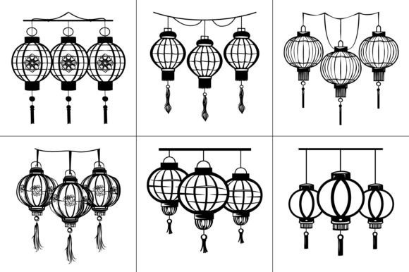 Lunar New Year Lanterns Vector Graphic Review