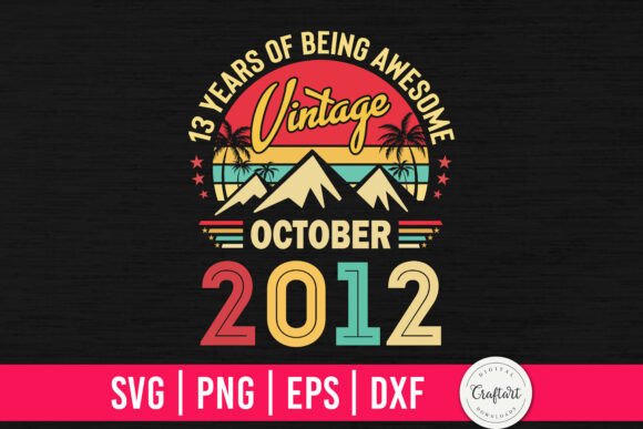 Review: Vintage 2012 October 13th Birthday Embroidery Design