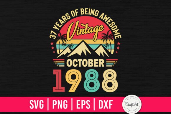 Vintage 1988 October 37th Birthday Embroidery Review