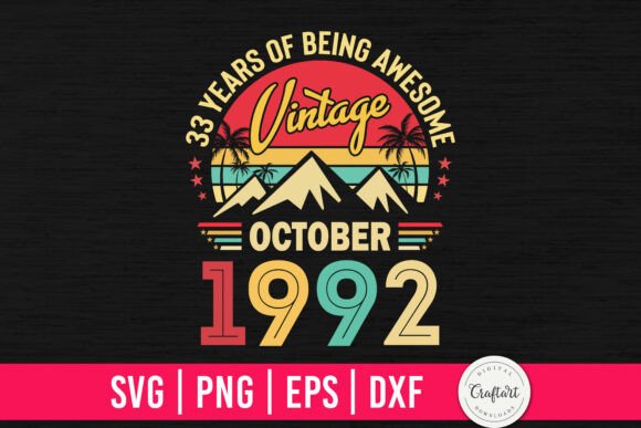 Vintage 1992 October 33th Birthday Embroidery Review